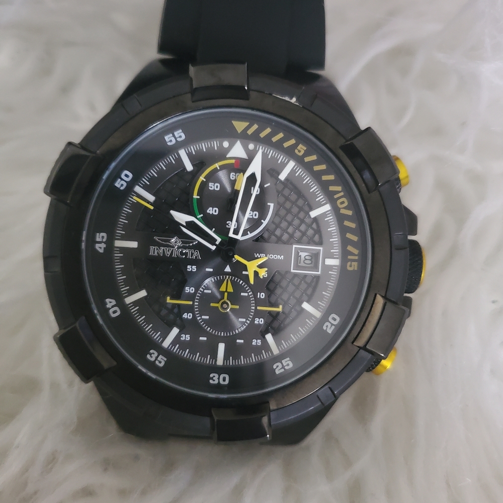 Invicta Black and Yellow Chronograph Men's Watch